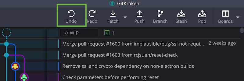 Screenshot of GitKraken.